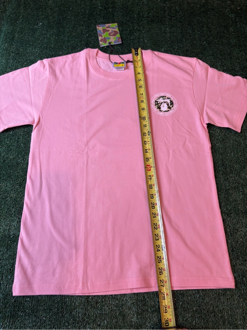 Bape Pink Short Sleeve Tee with Small Chest Logo - Picture 9 of 10